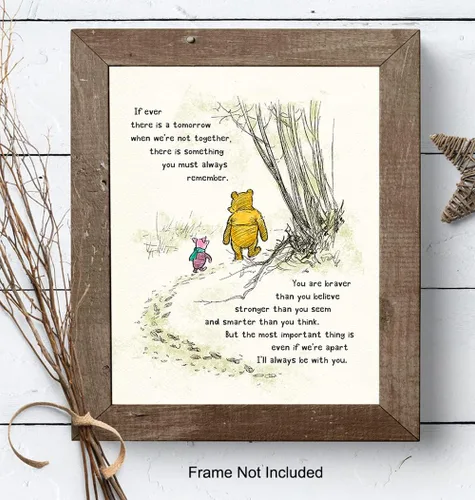 Vista 8 de Arte de pared de Winnie - Decoración para habitación de niños de Pooh - Niños - Dormitorio para niñas pequeñas - Arte para guardería de bebés