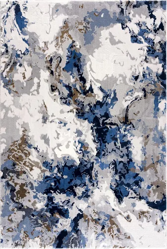 Vista 3 de Abani Rugs Regal REG100A - Alfombra de área abstracta de transición lavable gris azul