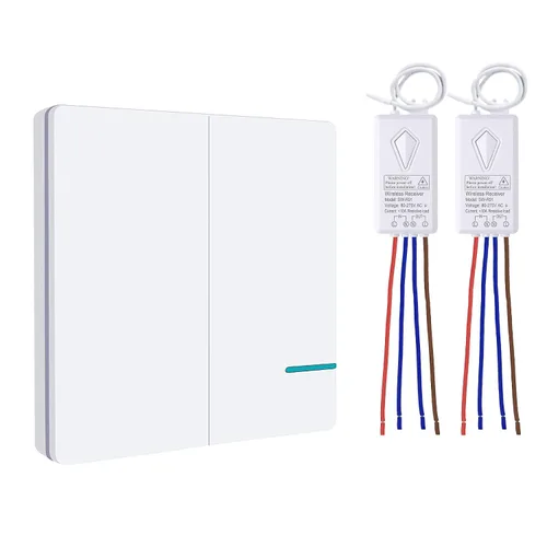 Vista 11 de Thinkbee Kit de interruptor de luz inalámbrico, interruptor de pared remoto con mini receptor, IP66 impermeable, 1969 pies para interiores