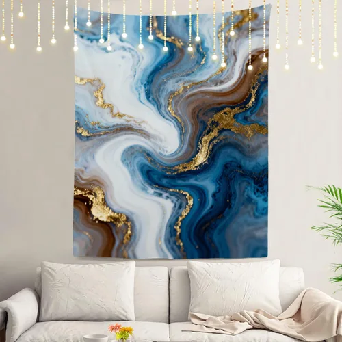 Vista 32 de Shrahala American Republican Elephant Tapestry, Red Navy Blue Striped Background Wall Hanging Hd Print Polyester Backdrop For Dorm Room Bedroom 30 X