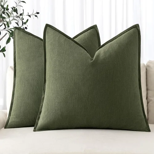 Vista 33 de MIULEE - Juego de 2 fundas de almohada decorativas de lino, estilo bohemio, rústico, neutral, para sofá, cama, 16 x 16 pulgadas, color marrón