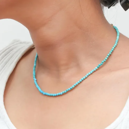 Vista 25 de Gempires - Collar de cuentas de piedras naturales hechas a mano, joyería de cristal hipoalergénica de 20 pulgadas, chapado en oro, joyería de moda