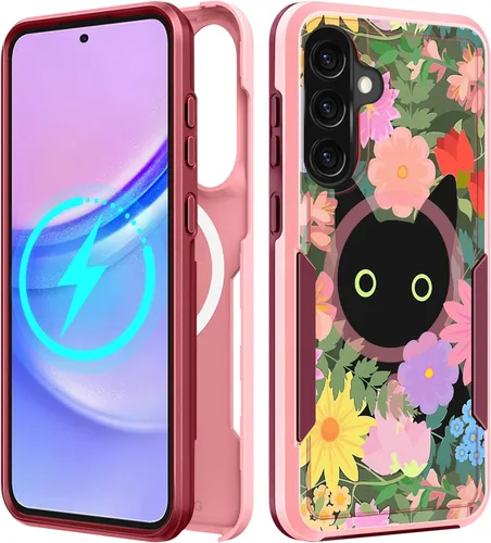 Vista 90 de Funda para Moto G 5G 2024 – Compatible con MagSafe para mujeres y niñas, bonita funda protectora magnética para teléfono, diseño femenino Kawaii