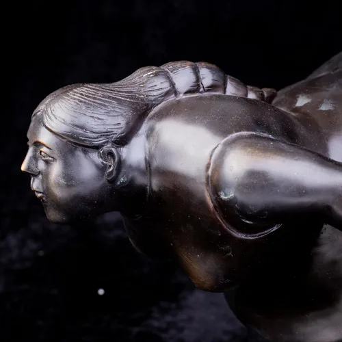 Vista 8 de Estatua de mujer gorda decorativa 100% bronce fundido escultura de yoga femenina hermosa y resistente de 10.6 pulgadas, regalo de bronce