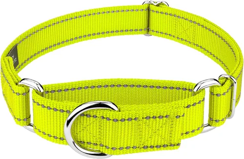 Vista 7 de Country Brook Petz - Vibrante selección de 8 colores - Collar de perro Martingala de nailon reflectante (pequeño, 3/4 pulgadas, negro)