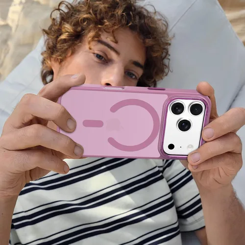 Vista 490 de Anuck - Funda magnética para iPhone 11 compatible con MagSafe, carcasa trasera mate translúcida dura, borde de TPU, delgada, resistente a impactos