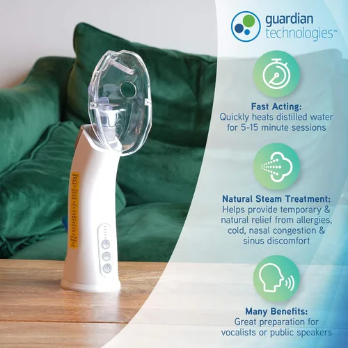 Vista 7 de PureGuardian MST55 Inhalador portátil de vapor y niebla caliente, bandeja de aceite esencial, tratamiento de vapor natural de mano ideal