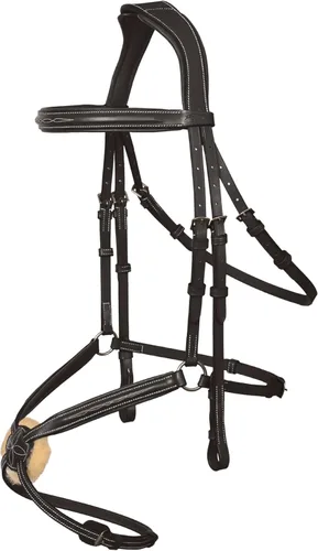 Vista 6 de Exion Designer - Figura 8 de brida inglesa para caballos Cabeza monocrocada ancha anatómica Banda nasal ajustable con almohadilla de mandíbula