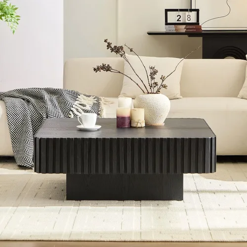 Vista 10 de Mesa de Centro con Tapa Elevable Mesas de Centro Cuadradas para Muebles de Sala de Estar Acanalada Pequeña con Gran Centro de Almacenamiento Oculto