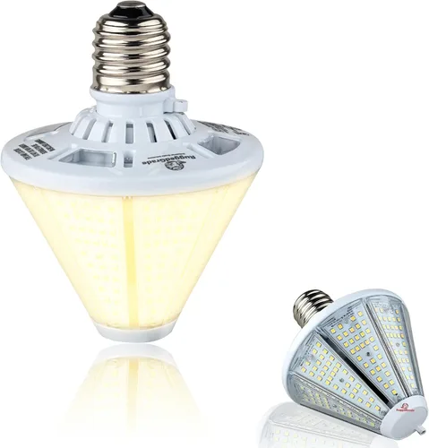 Vista 9 de RuggedGrade Bombilla LED de gran altura de 80 W, serie Oberon II, 9,800 lúmenes, blanco cálido de 3000 K, incluye base intercambiable E39 y E26