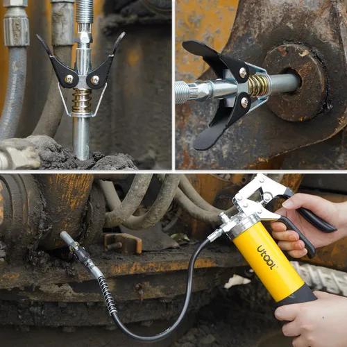 Vista 7 de UTOOL Kit de accesorios para pistola de engrase, acoplador de doble mango con limpiador de ajuste Zerk, roscas NPT de 1/8, accesorios Zerk fáciles