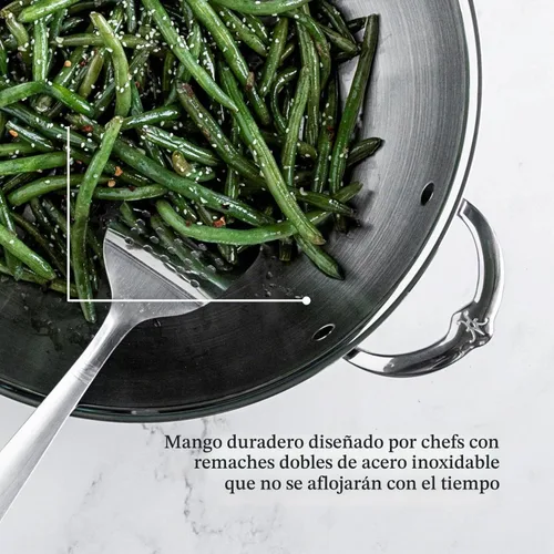 Vista 3 de Hestan ProBond Forged - Wok profesional de acero inoxidable con revestimiento de 14 pulgadas, compatible con inducción