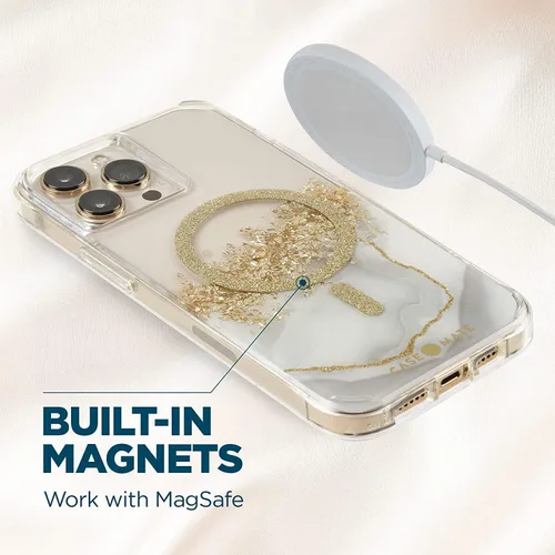 Vista 6 de Case-Mate - Karat Marble - Funda MAGSAFE para iPhone 13 Pro Max - Compatible con accesorios MAGSAFE y carga - Protección contra caídas de 10 pies