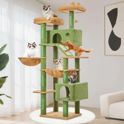 Vista 103 de Taoqimiao Árbol para gatos de 57.5 pulgadas, torre para gatos de interior para adultos, condominio extragrande para gatos, 8 postes rascadores