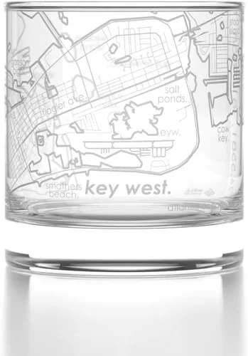 Vista 82 de Well Told Vaso de rocas grabado con mapa de Akron, Ohio, cristalería estilo antiguo (325ml, transparente) Vaso de bourbon grabado, regalos