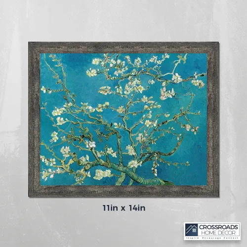 Vista 4 de Vincent Van Gogh - Arte de pared enmarcado con diseño de flores de almendra, maravilloso para exhibir en la cocina, el baño o la decoración