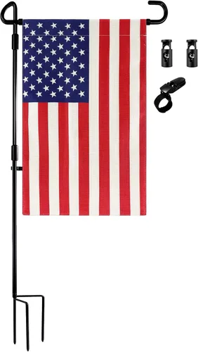 Vista 10 de URSKYTOUS Bandera de jardín americana pequeña bandera americana de doble cara de 12 x 18 pulgadas, resistente a la intemperie, banderas patrióticas