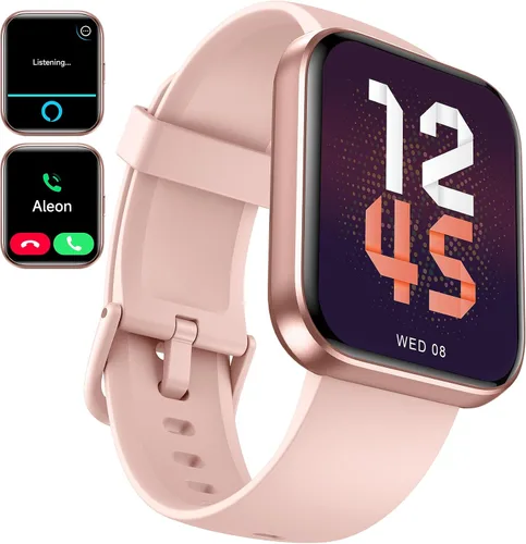 Vista 2 de aeac Paquete de 2 relojes inteligentes (rosa + azul) para hombres y mujeres