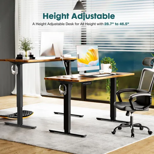 Vista 19 de Smug Escritorio de pie de altura ajustable de 40 pulgadas, mesa de computadora eléctrica para sentarse, de pie, mesa de computadora ergonómica