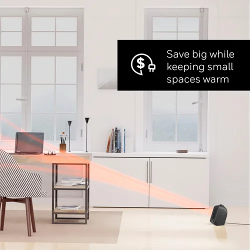 Vista 6 de Calentador de espacio de cerámica Honeywell UberHeat Plus para habitaciones pequeñas, silencioso, compacto calentador personal con configuraciones