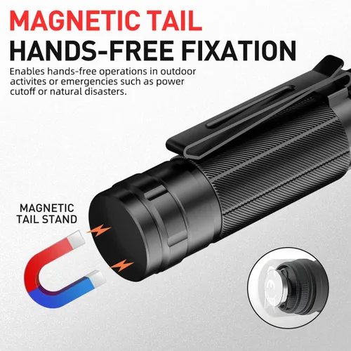 Vista 3 de SuperFire Linterna frontal recargable de 1000 lúmenes, luz impermeable para manos libres con 5 modos y base magnética, regalo para hombres, papás