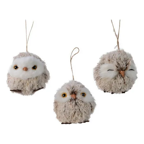 Vista 2 de Adorno Navideño Árbol de Navidad Búho Poliéster (Ø 7 cm)