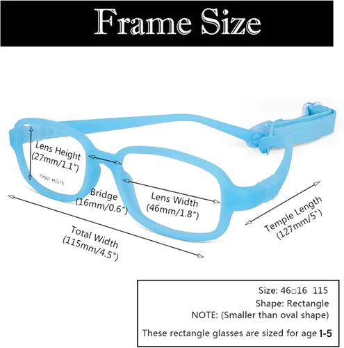 Vista 21 de AQWANO Children Optical Glasses Frame tr90 Flexible Bendable One-piece Safe Eyeglasses Girls Boy