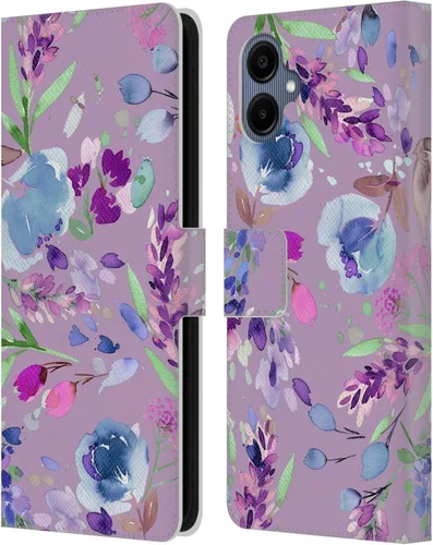 Vista 225 de Head Case Designs Officially Licensed Ninola Abstract Poppies Lilac Floral Leather Wallet Case Compatible with Samsung Galaxy A07 4G