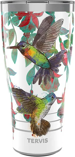 Vista 11 de Tervis Traveler - Vaso aislado de triple pared con diseño de colibríes coloridos mantiene las bebidas frías y calientes, 20 onzas, acero inoxidable