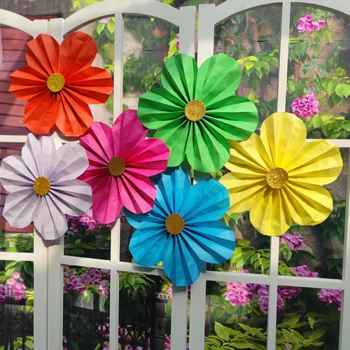 Vista 3 de Mybbshower Flores de papel de 12 pulgadas para fanáticos de la boda, telón de fondo de fotos, despedida de soltera, decoración de fiesta