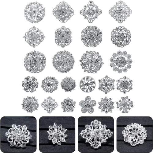Vista 9 de EXCEART 120 broches de diamantes de imitación broches de boda vintage para banquete boda solapa fiesta broches de novia con diamantes de imitación