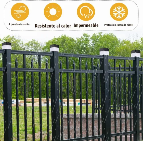 Vista 5 de Tujoe - Paquete de 6 luces solares para postes de 2 x 2, color blanco