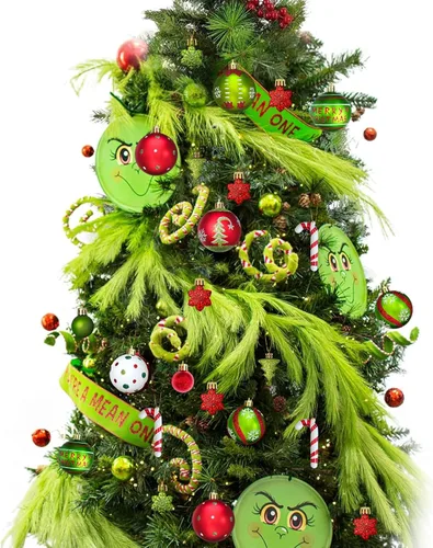 Vista 4 de Adornos de bola de Navidad brillantes para árbol de Navidad, 46 piezas, inastillables, bolas colgantes para decoración navideña, bolas de elfo