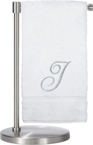 Vista 91 de Script R - Toalla de baño con monograma, regalo personalizado, 27 x 54 pulgadas, juego de 1 toalla bordada con texto dorado, 100% algodón turco Navy