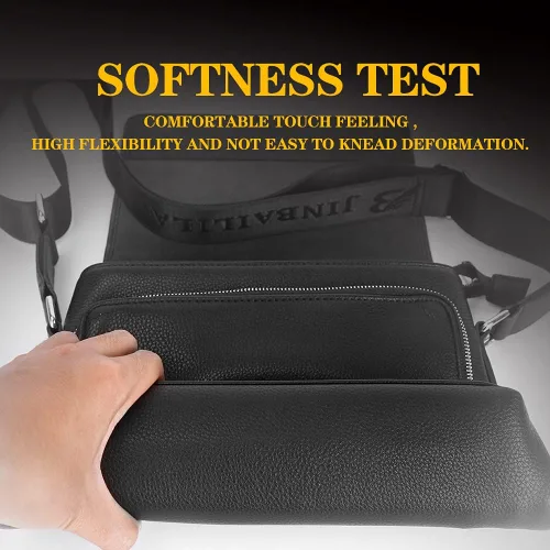 Vista 7 de Leathario Bolso de hombro para hombre, de cuero auténtico, pequeño bolso de mensajero para hombre, bolso cruzado para hombre, bolso de viaje