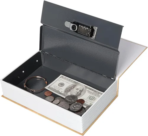Vista 2 de Caja Fuerte de Libro para Almacenamiento, Caja de Seguridad con Cerradura de Combinación Premium, Caja Fuerte de Libro Portátil, Perfecta para Casa