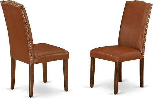 Vista 4 de East West Furniture DUEN5-MAH-66 - Juego de mesa de comedor de 5 piezas para 4 personas, incluye una mesa de cocina rectangular y 4 sillas