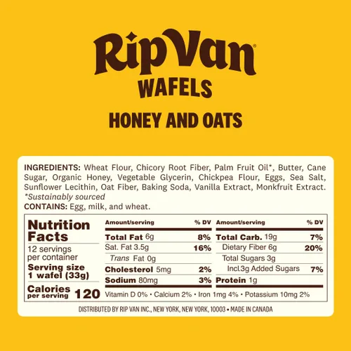 Vista 2 de RIP VAN WAFELS Galletas Wafel de miel y avena, 4.64 onzas