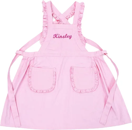 Vista 14 de MT WORLD Delantal para Niñas Pequeñas Delantales de Chef Personalizados para Niños con Nombre Delantales con Volantes para Niñas Pequeñas Vestido