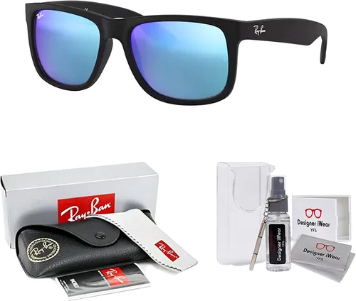 Vista 2 de Ray-Ban Justin RB4165F Square Asian Fit Low Bridge Sunglasses for Men +BUNDLE with ACCESSORY EYEWEAR KIT