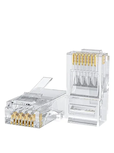 Vista 8 de CableCreation Conectores RJ45, enchufe modular Cat 6A RJ45 (juego de tres piezas), conector de red UTP para cable sólido y cable estándar