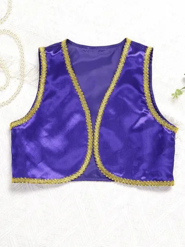 Vista 5 de Chaleco de disfraz para fiesta de carnaval para niños, disfraz de príncipe árabe, ropa de abrigo de Halloween