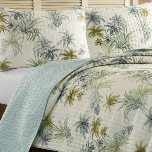 Vista 7 de Tommy Bahama - Funda estándar, ropa de cama de algodón con cierre de sobre, prelavada para mayor suavidad (Serenity Palm Blue, 21 x 27 pulgadas)
