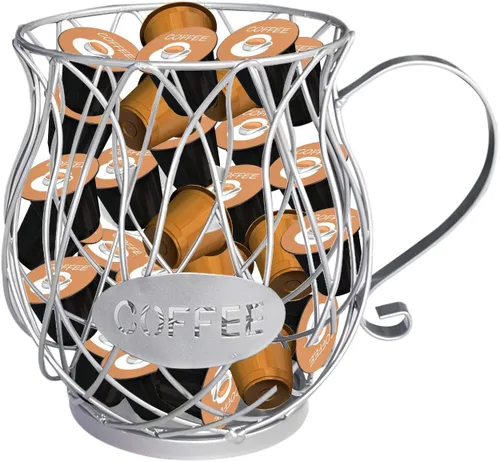 Vista 8 de Owill-home Soporte para cápsulas de café y taza organizadora, soporte de metal para tazas de café expreso, soporte para crema de café, soporte