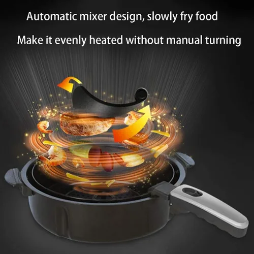 Vista 4 de Freidora de aire eléctrica, freidora de aire para el hogar, freidora de aire de gran capacidad de 5 litros, máquina de papas fritas con control