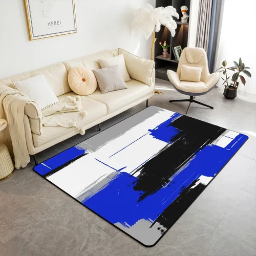 Vista 10 de Feelyou Tapete de interior de arte abstracto para niños y niñas, alfombra geométrica de 3 x 5 pulgadas, ultra suave, retro, circular, geométrica