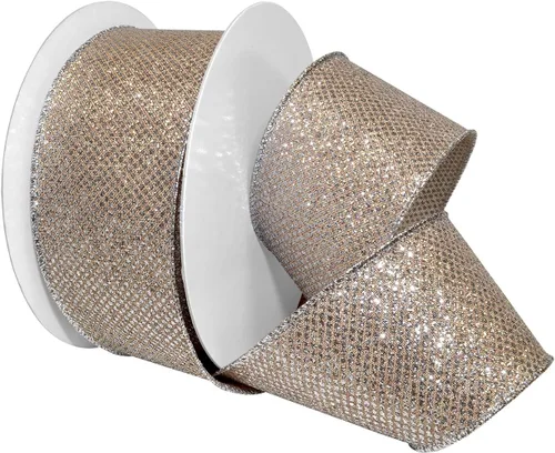 Vista 2 de Morex Ribbon 7614.40/20-815 Aurora, 1-1/2" X 20 yardas, oro/champán