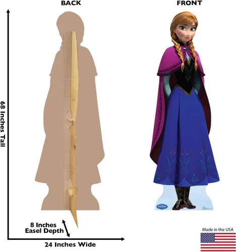 Vista 2 de Figuras de cartón de Frozen, se sostienen solas, Anna, talla única