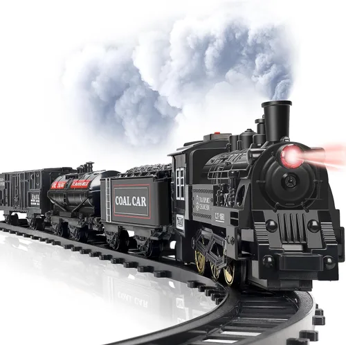 Vista 9 de OCHIDO Conjunto de Trenes - Conjuntos de Trenes de Navidad para Debajo del Árbol, Juguete de Tren Eléctrico de Regalo para Niños y Niñas, con Kits