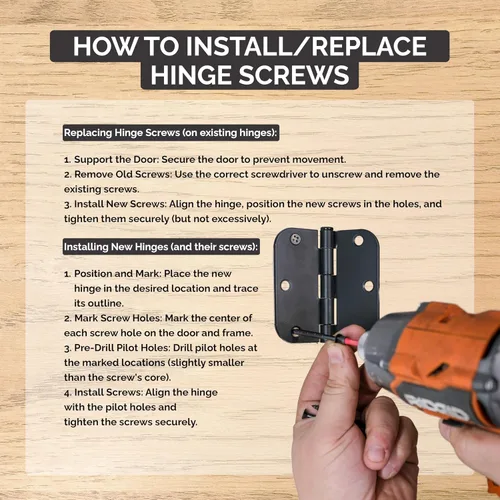 Vista 5 de Hinge Outlet Tornillos para madera, tornillos resistentes para puertas, armarios, muebles y proyectos de bricolaje